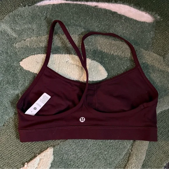 Lululemon Flow Y Nulu Sports Bra - Burgundy - Size 8 - Picture 2 of 2